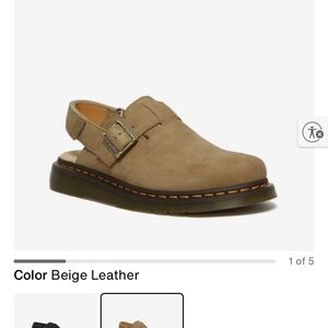 Dr. Martens Beige Leather Mules